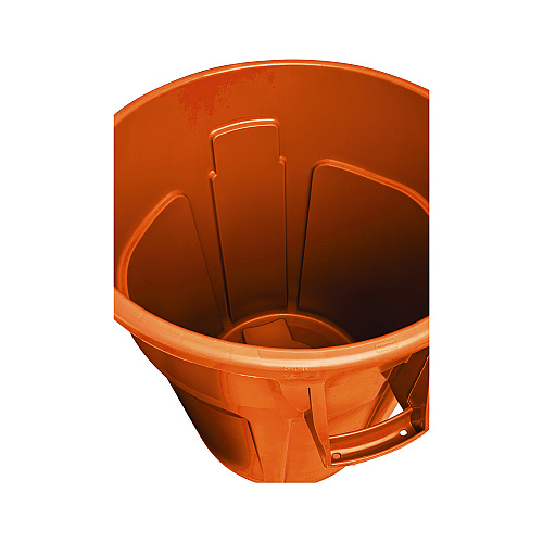 Rubbermaid Commercial Brute Round Container, 44 gal, Plastic, Orange (2119307)