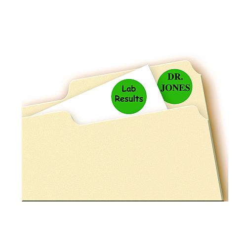 Avery Printable Self-Adhesive Removable Color-Coding Labels, 0.75" dia, Green, 24/Sheet, 42 Sheets/Pack, (5463) (05463)