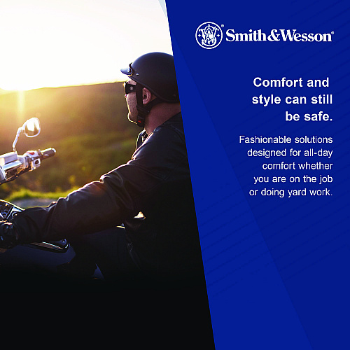 Smith & Wesson 44 Magnum Safety Glasses, Black Frame, Clear Lens, 12/Box (23452)