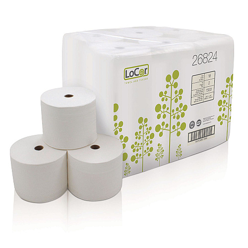 LoCor&reg; High Capacity Toilet Paper, 2-Ply, 1500 Sheets, 18 Rolls (26824)