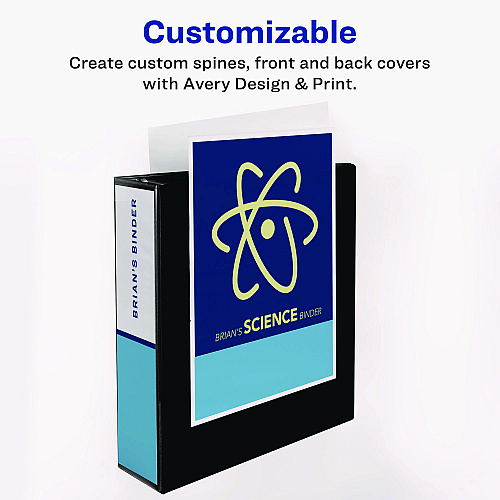 Avery Showcase Economy View Binders with Slant Rings, 3 Rings, 3" Capacity, 11 x 8.5, White (19751)