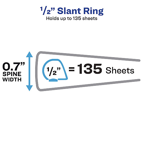 Avery Showcase Economy View Binders with Slant Rings, 3 Rings, 0.5" Capacity, 11 x 8.5, Black (19550)