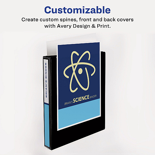 Avery Showcase Economy View Binders with Slant Rings, 3 Rings, 1" Capacity, 11 x 8.5, White (19601)