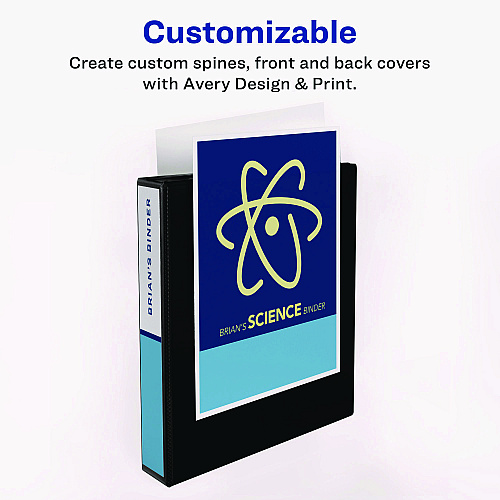 Avery Showcase Economy View Binders with Slant Rings, 3 Rings, 1.5" Capacity, 11 x 8.5, White (19651)
