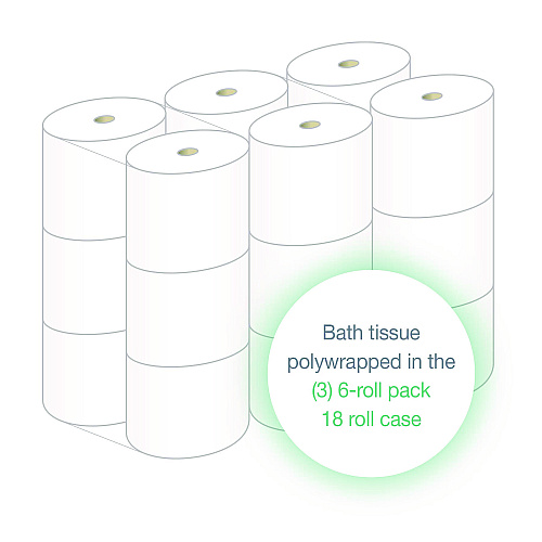 LoCor&reg; High Capacity Toilet Paper, 2-Ply, 1500 Sheets, 18 Rolls (26824)