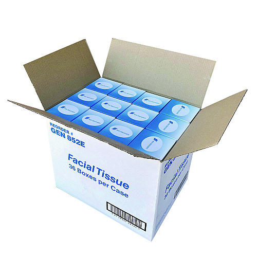 GEN&reg; Facial Tissues, 2-Ply, 85 Tissue Box, 36 Boxes (GEN852E)