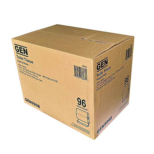 GEN&reg; Standard Toilet Paper, Wrapped, Septic Safe, 2-Ply, White, 300 Sheets/Roll, 96 Rolls/Carton (999B)