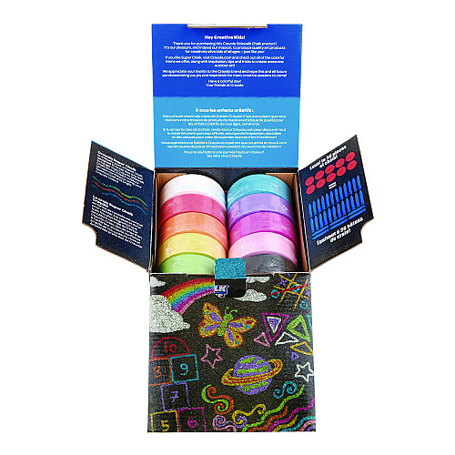 Crayola Super Chalk, 1" x 2.8" Diameter, 10 Assorted Colors, 10 Pucks/Box (518303)