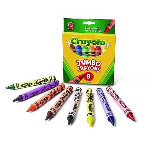 Crayola Jumbo Crayons, Assorted Colors, 8/Box (520389)