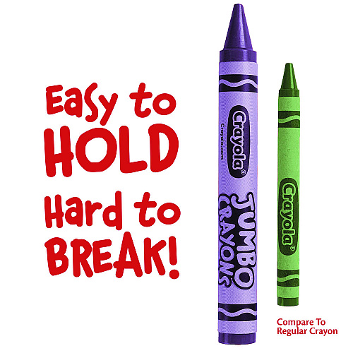 Crayola Jumbo Crayons, Assorted Colors, 8/Box (520389)