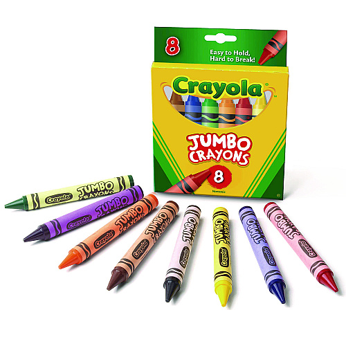 Crayola Jumbo Crayons, Assorted Colors, 8/Box (520389)