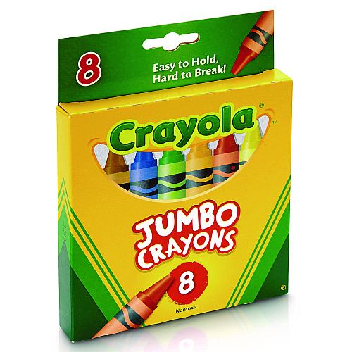 Crayola Jumbo Crayons, Assorted Colors, 8/Box (520389)