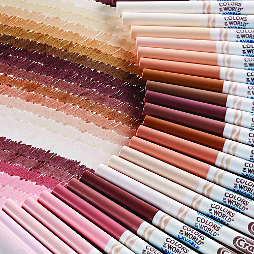 Crayola Colors of the World Washable Markers, Fine Bullet Tip, Assorted Colors, 24/Pack (587810)