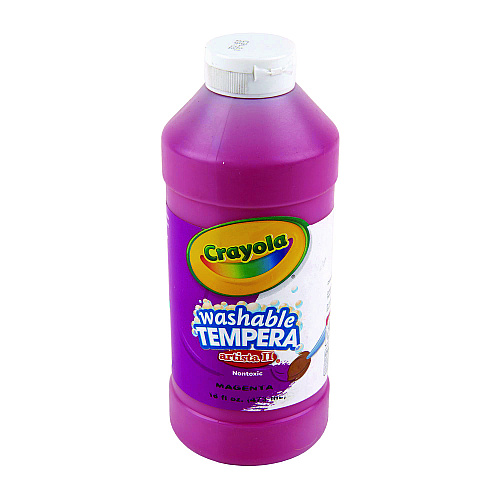Crayola Artista II Washable Tempera Paint, Magenta, 16 oz Bottle (543115069)