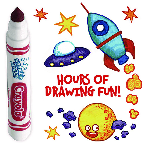 Crayola Broad Line Washable Markers, Broad Bullet Tip, Red, 12/Box (587800038)