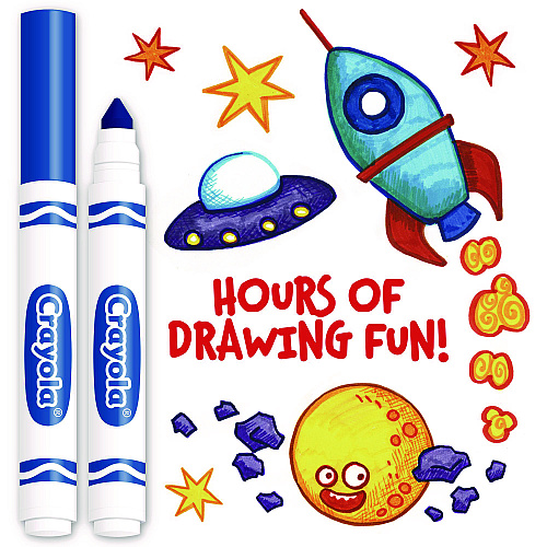 Crayola Broad Line Washable Markers, Broad Bullet Tip, Blue, 12/Box (587800042)