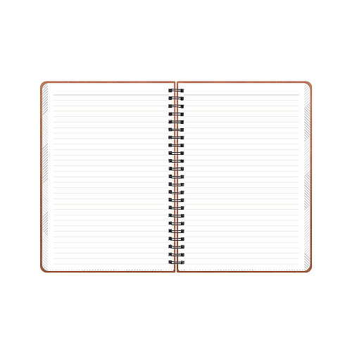 Blue Sky ASMBLD Faux Leather Wirebound Notebook, 1-Subject, Medium/College Rule, Tan Cover, (80) 8.5 x 5.75 Sheets (150538)