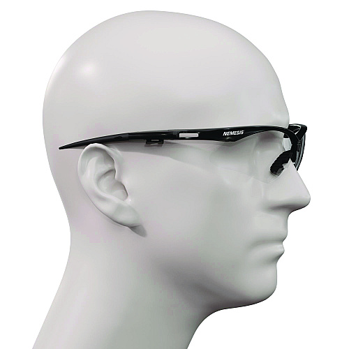 KleenGuard V30 Nemesis VL Safety Glasses, Black Frame, Clear Lens, 12/Carton (55401)