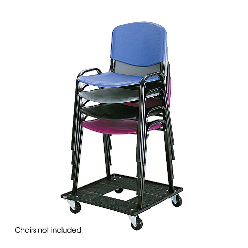 Safco Stacking Chair Cart, Metal, 23.13" x 23.13" x 4.5", Black (4188)