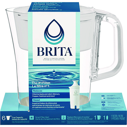 Brita Small 6-Cup Water Filter Pitcher with 1 Standard Filter, Clear (36089EA)