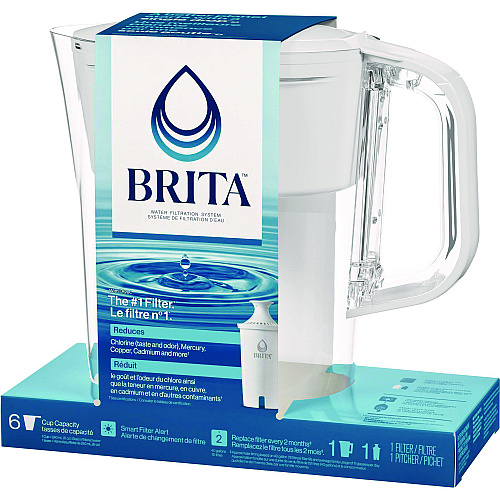 Brita Small 6-Cup Water Filter Pitcher with 1 Standard Filter, Clear (36089EA)