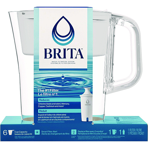 Brita Small 6-Cup Water Filter Pitcher with 1 Standard Filter, Clear (36089EA)