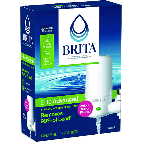 Brita Water Faucet Mount Filtration System, White, 4/Carton (42201CT)