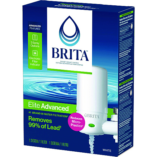 Brita Water Faucet Mount Filtration System, White, 4/Carton (42201CT)