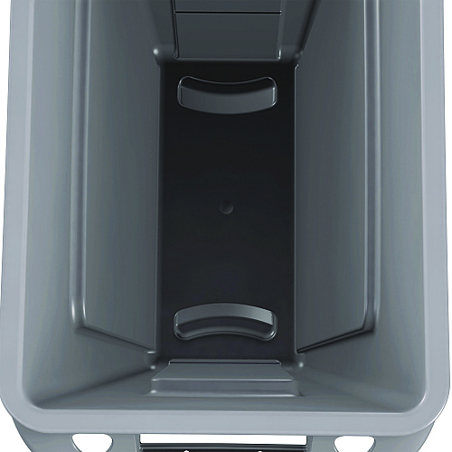 Rubbermaid Commercial Slim Jim Waste Container with Handles, 16 gal, Plastic, Light Gray (1971258)