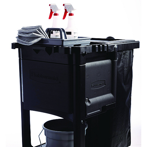 Rubbermaid Commercial Cleaning Cart Locking Door Kit, Black (1861443)