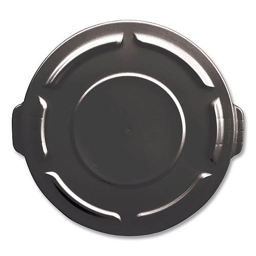 BRUTE Self-Draining Flat Top Lids for 32 gal Round BRUTE Containers, 22.25" dia x 1.63"h, Black