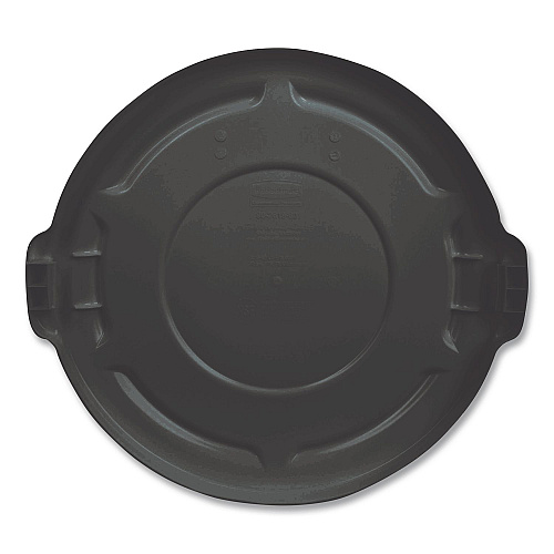 BRUTE Self-Draining Flat Top Lids for 32 gal Round BRUTE Containers, 22.25" dia x 1.63"h, Black