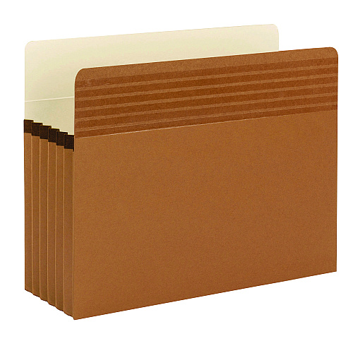 Smead Easy Grip Pockets, 5.25" Expansion, Letter Size, Redrope, 10/Box (73209)