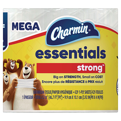 Charmin&reg; Essentials Standard Toilet Paper, 1-Ply, 429 Sheets, 36 Rolls (05044)