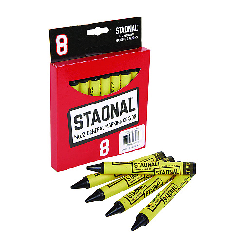 Crayola Staonal Marking Crayons, Black, 8/Box (5200023051)