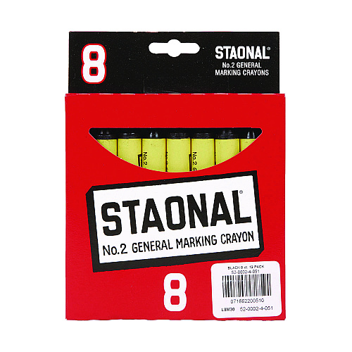 Crayola Staonal Marking Crayons, Black, 8/Box (5200023051)