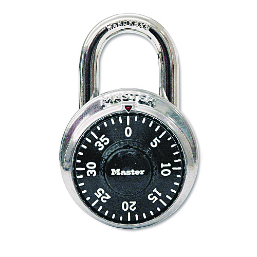 Master Lock Combination Lock, Stainless Steel, 1.87" Wide, Silver/Black, 2/Pack (1500T)