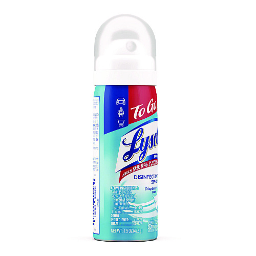 LYSOL Disinfectant Spray To Go, Crisp Linen Scent, 1.5 oz Aerosol Spray, 12/Carton (99923CT)