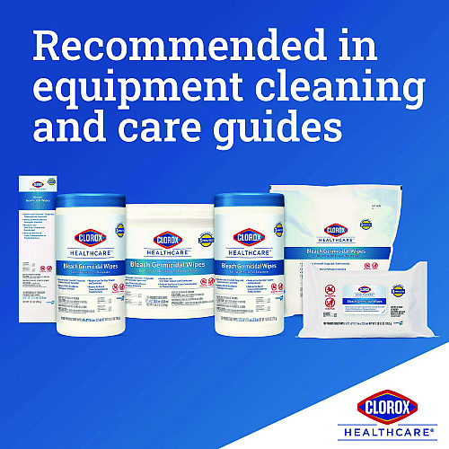 Clorox Healthcare Bleach Germicidal Wipes, 1-Ply, 6.75 x 9, Unscented, White, 50/Box, 6 Boxes/Carton (31424)