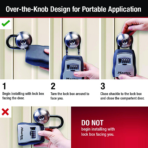 Master Lock Locking Combination 5 Key Steel Box, 3.25" Wide, Black/Silver (5400D)