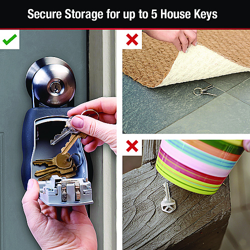 Master Lock Locking Combination 5 Key Steel Box, 3.25" Wide, Black/Silver (5400D)