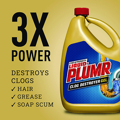 Liquid Plumr Pro-Strength Full Clog Destroyer Plus PipeGuard, Gel, 80 oz (00228EA)
