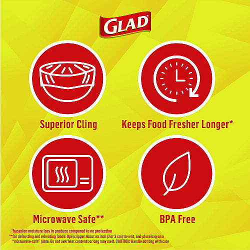 Glad Cling'N Seal Plastic Food Wrap, 200 Square Foot Roll, Clear (00020)