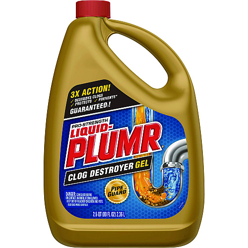 Liquid Plumr Pro-Strength Full Clog Destroyer Plus PipeGuard, Gel, 80 oz, 6/Carton (00228CT)