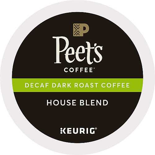 Peet's Coffee & Tea House Blend Decaf K-Cups, 22/Box (6544)