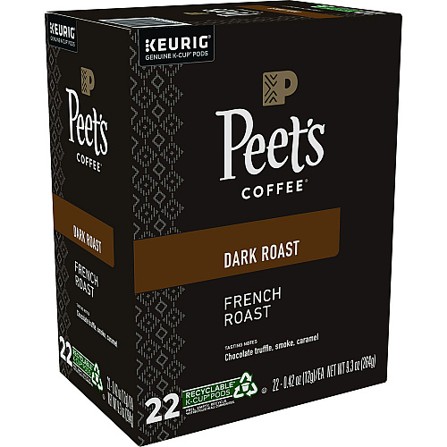 Peet's Coffee & Tea French Roast Coffee K-Cups, 22/Box (6545)