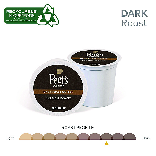 Peet's Coffee & Tea French Roast Coffee K-Cups, 22/Box (6545)