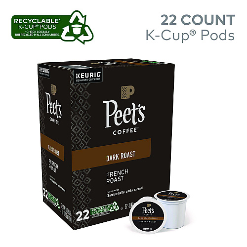 Peet's Coffee & Tea French Roast Coffee K-Cups, 22/Box (6545)