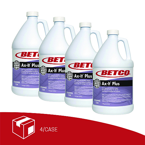 Betco Ax-it Plus Floor Stripper, 1 gal Bottle, 4/Carton (1540400)