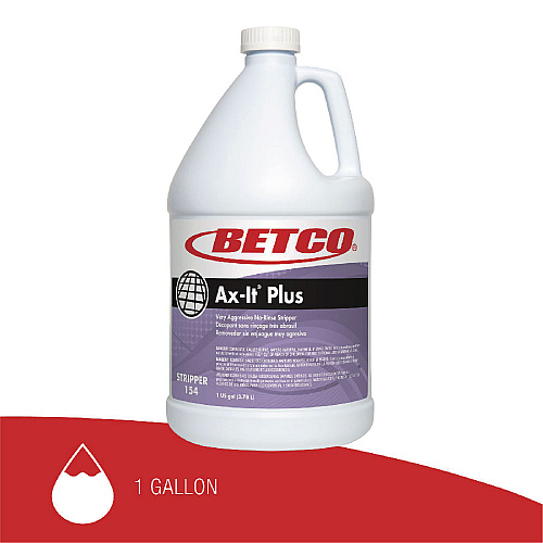 Betco Ax-it Plus Floor Stripper, 1 gal Bottle, 4/Carton (1540400)